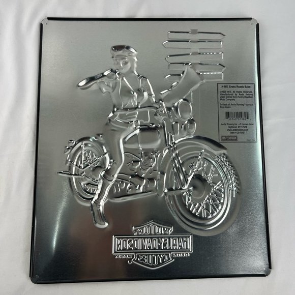 HARLEY DAVIDSON Motorcycles Woman Crossroads Metal Sign 2009 - Picture 2 of 8
